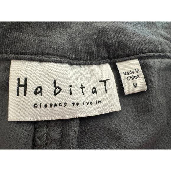 Habitat black flat front side zip stretch cotton pants relaxed lightweight Sz M - Picture 5 of 7